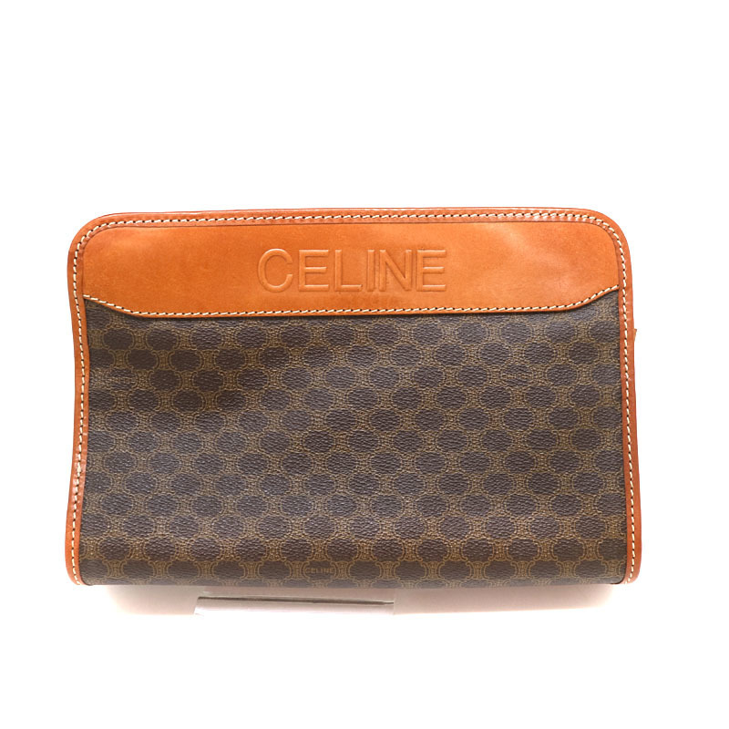 Celine Travel Macadam Leather Pouch Brown Celine Travel Macadam Leather Pouch Brown
